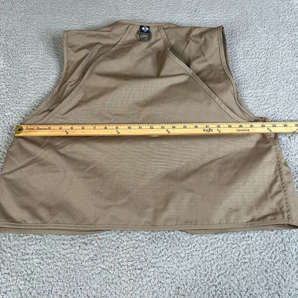 Vintage Columbia Sportswear Fly Fishing Vest Men Large Khaki Beige Tackle FM1010 - Picture 12 of 14